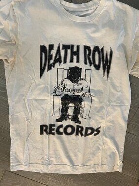 Death Row Records White Logo T-Shirt - Medium